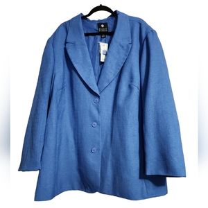 Maggie Barnes blue lightweight button down blazer size plus 34